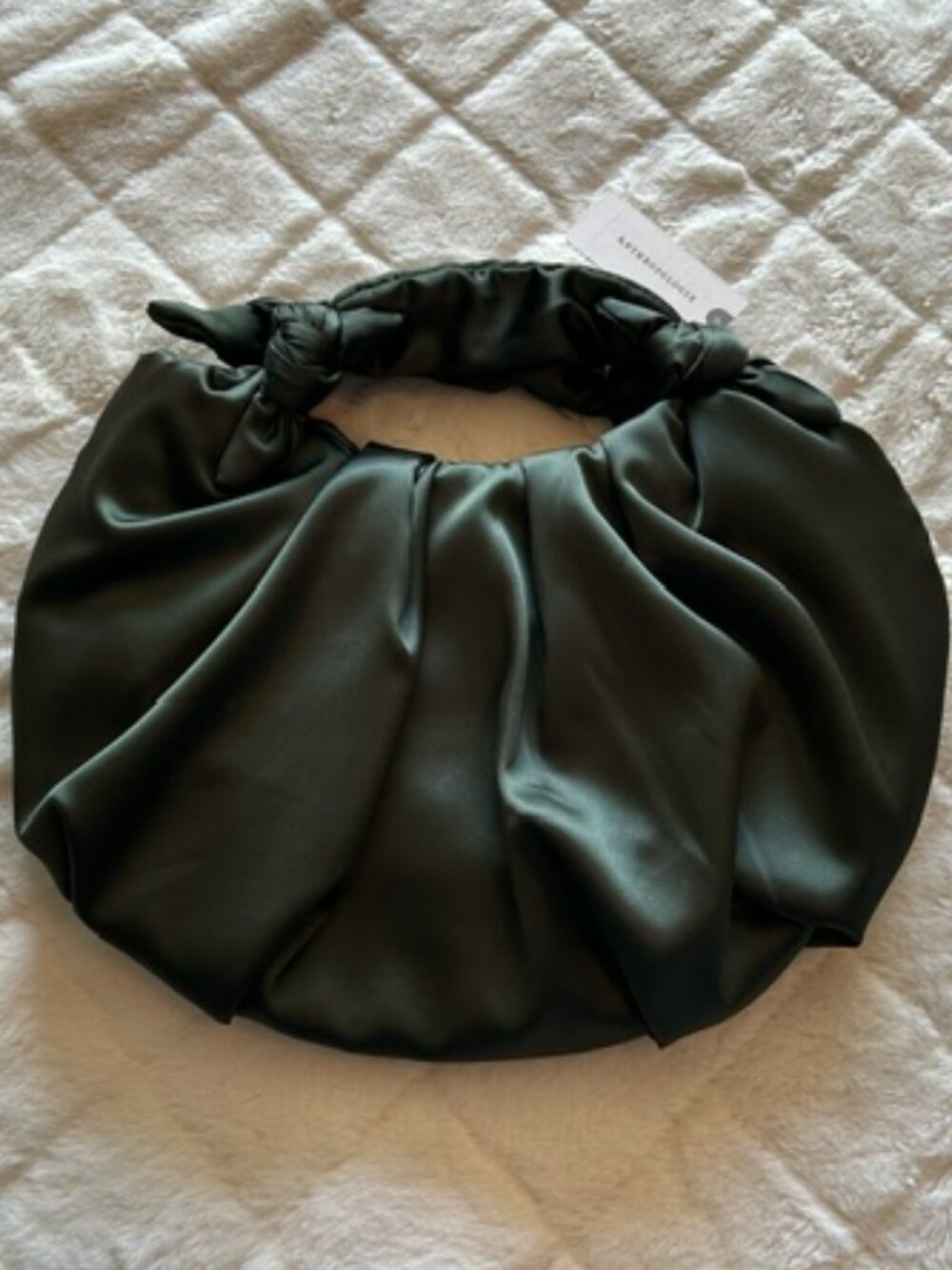 NWT Anthropologie Green Slouchy Satin Knotted Bag